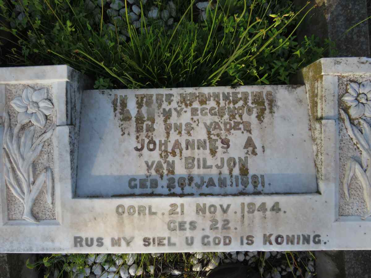 BILJON Johannes A., van 1881-1944