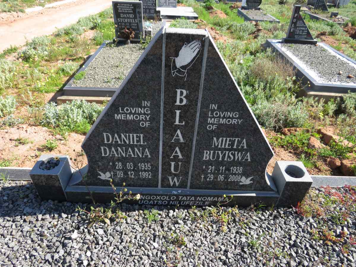 BLAAUW Daniel Danana 1935-1992 & Mieta Buyiswa 1938-2008