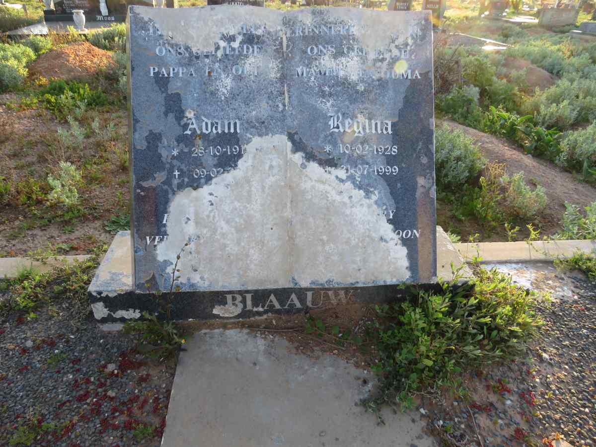 BLAAUW Adam 191?-? & Regina 1928-1999