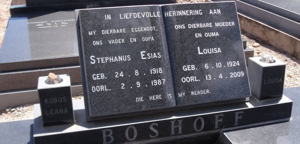 BOSHOFF Stephanus Esias 1918-1987 &amp; Louisa 1924-2009
