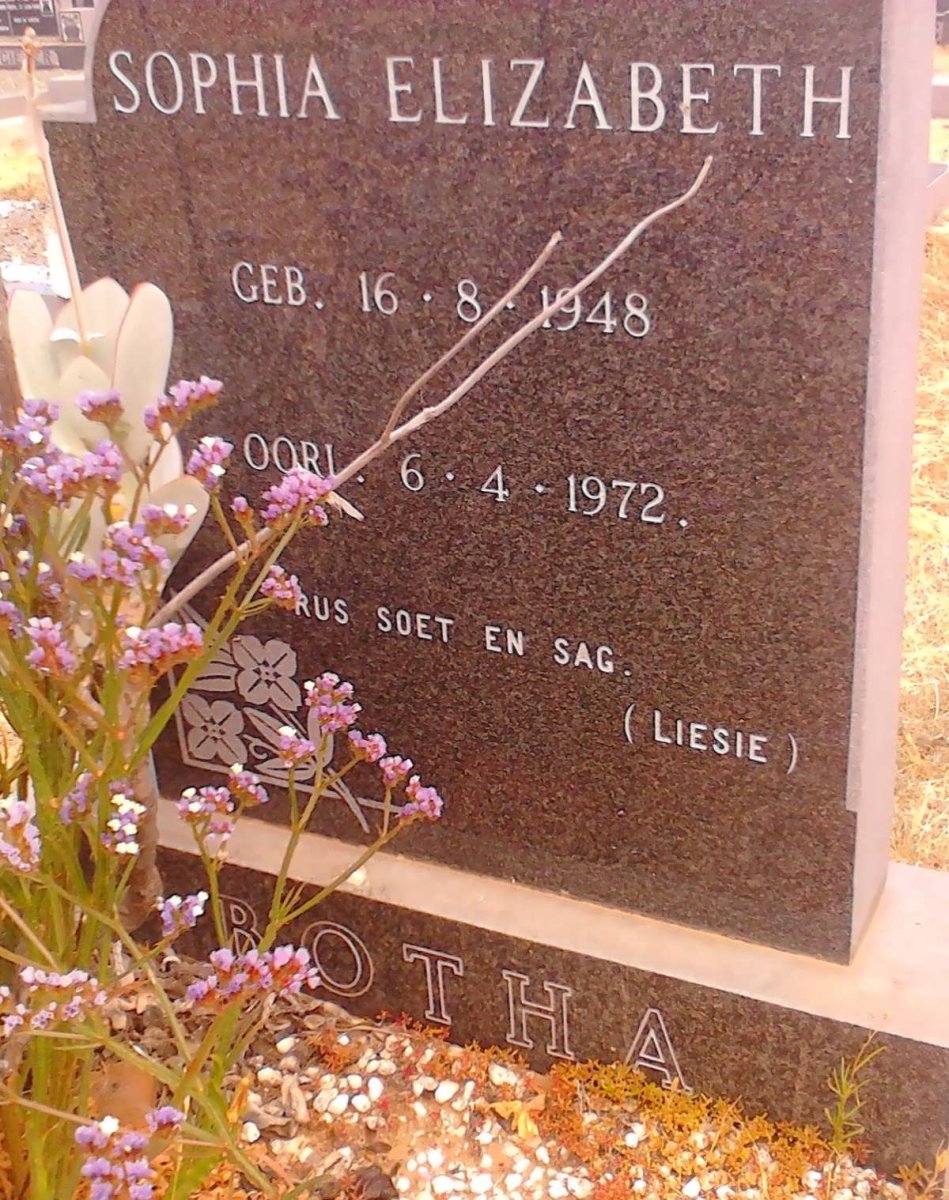 BOTHA Sophia Elizabeth 1948-1972