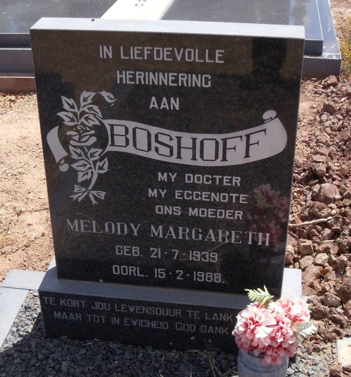 BOSHOFF Melody Margareth 1939-1988