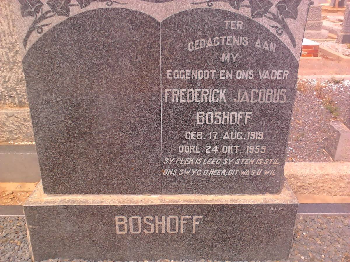 BOSHOFF Frederick Jacobus 1919-1955