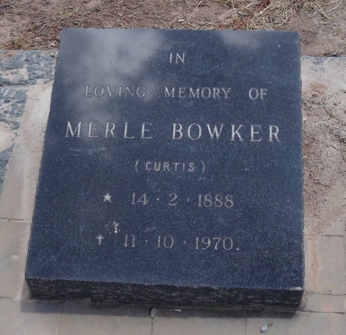 BOWKER Merle nee CURTIS 1888-1970