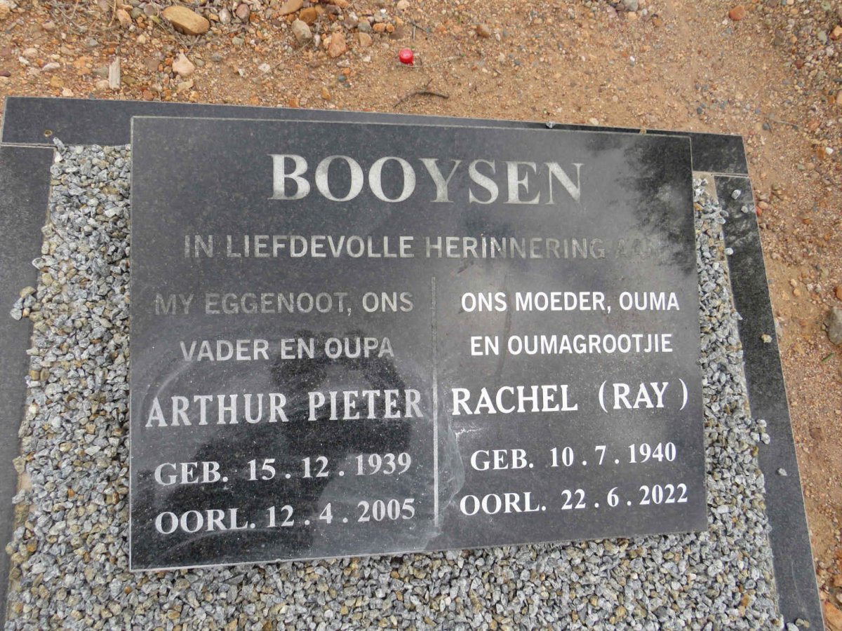 BOOYSEN Arthur Pieter 1939-2005 & Rachel 1940-2022