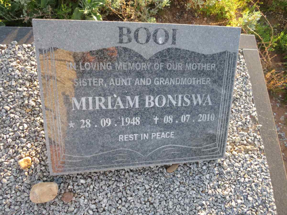 BOOI Miriam Boniswa 1948-2010