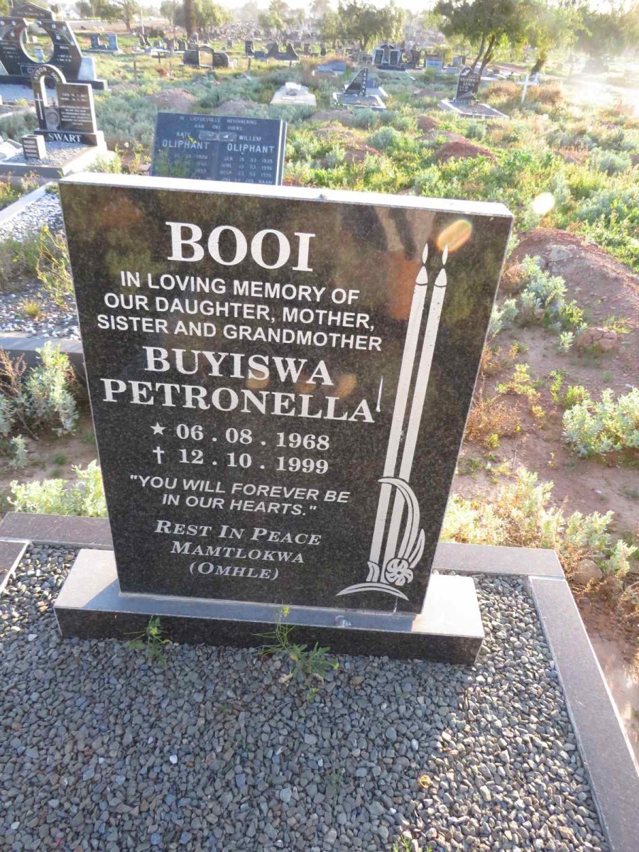 BOOI Buyiswa Petronella 1968-1999