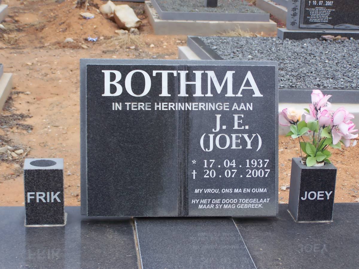 BOTHMA J.E. 1937-2007
