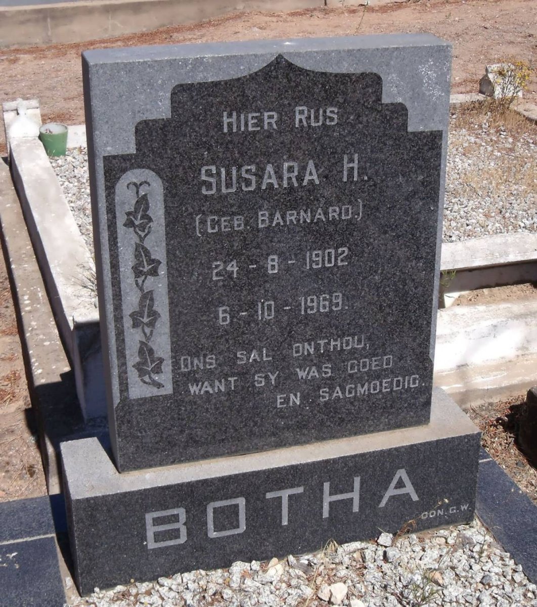 BOTHA Susara H. nee BARNARD 1902-1969