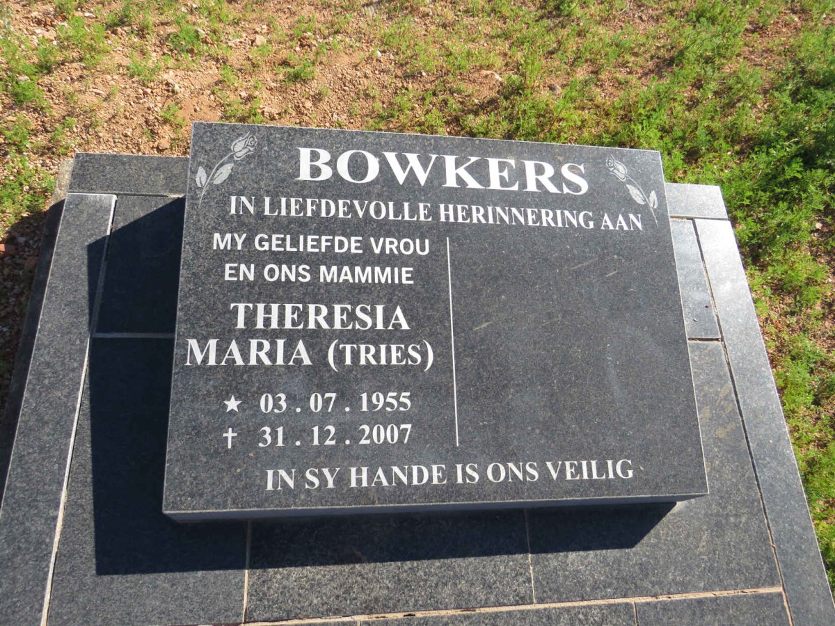 BOWKERS Theresia Maria 1955-2007
