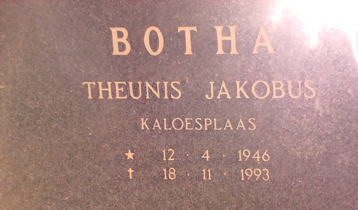 BOTHA Theunis Jakobus 1946-1993