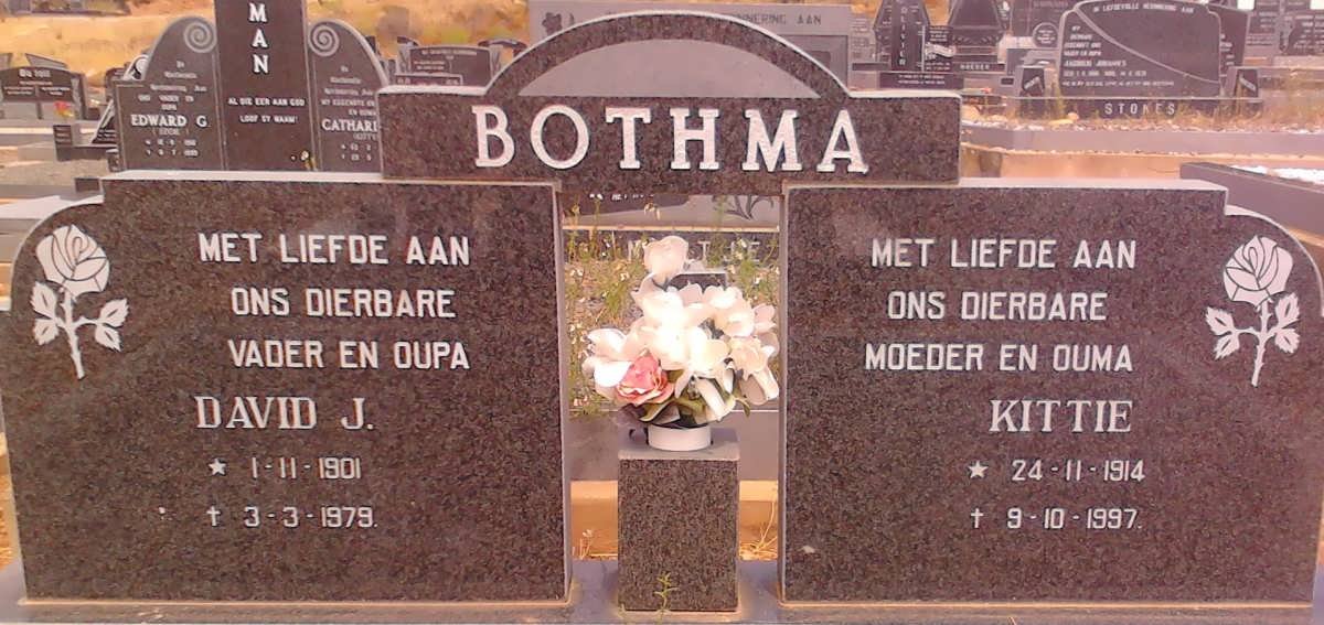 BOTHMA David J. 1901-1979 &amp; Kittie 1914-1997