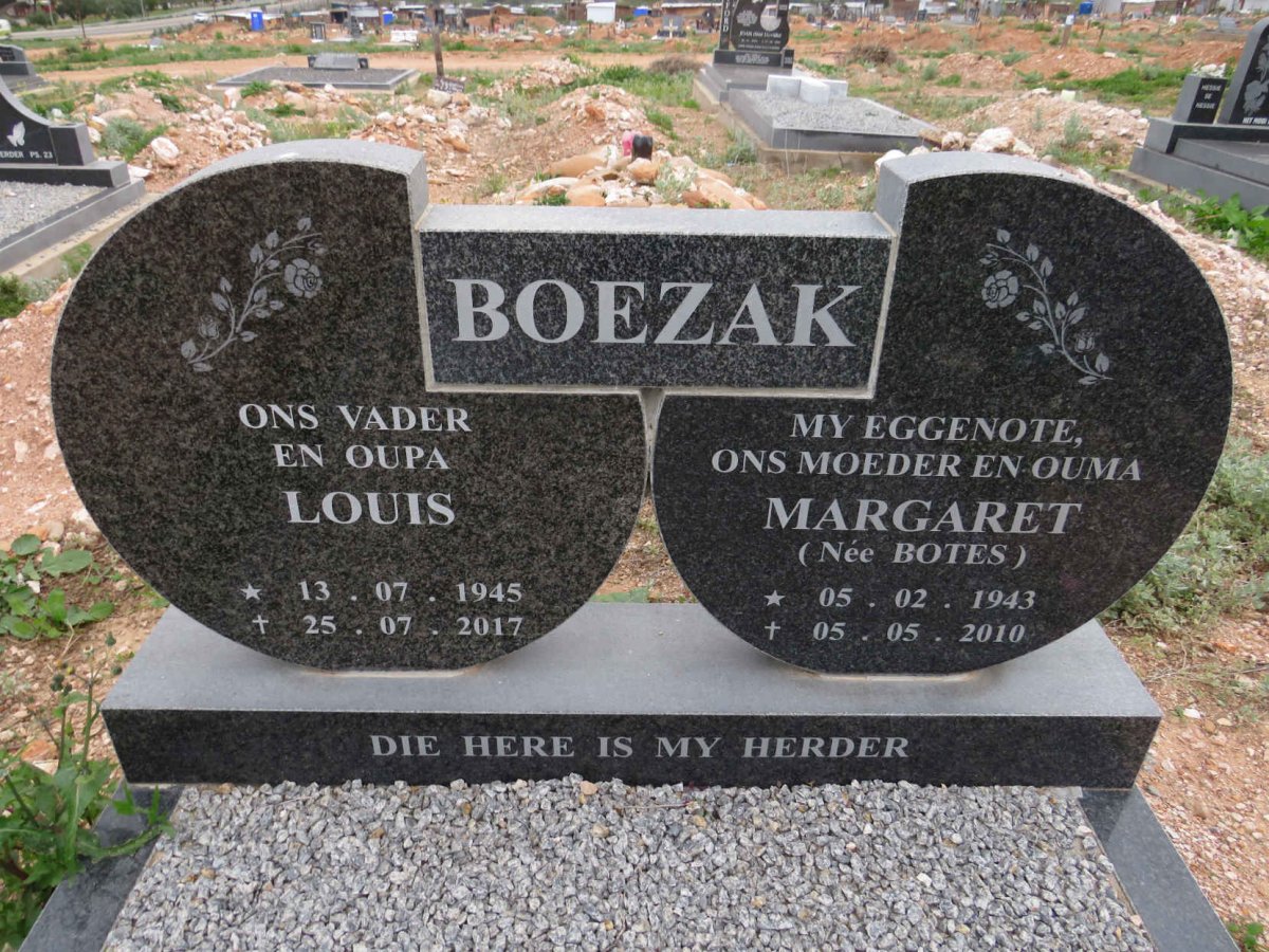 BOEZAK Louis 1945-2017 & Margaret BOTES 1943-2010