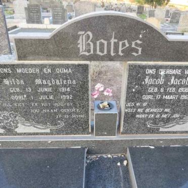 BOTES Jacob Jacobus 1908-1960 & Hilda Magdalena 1914-1992