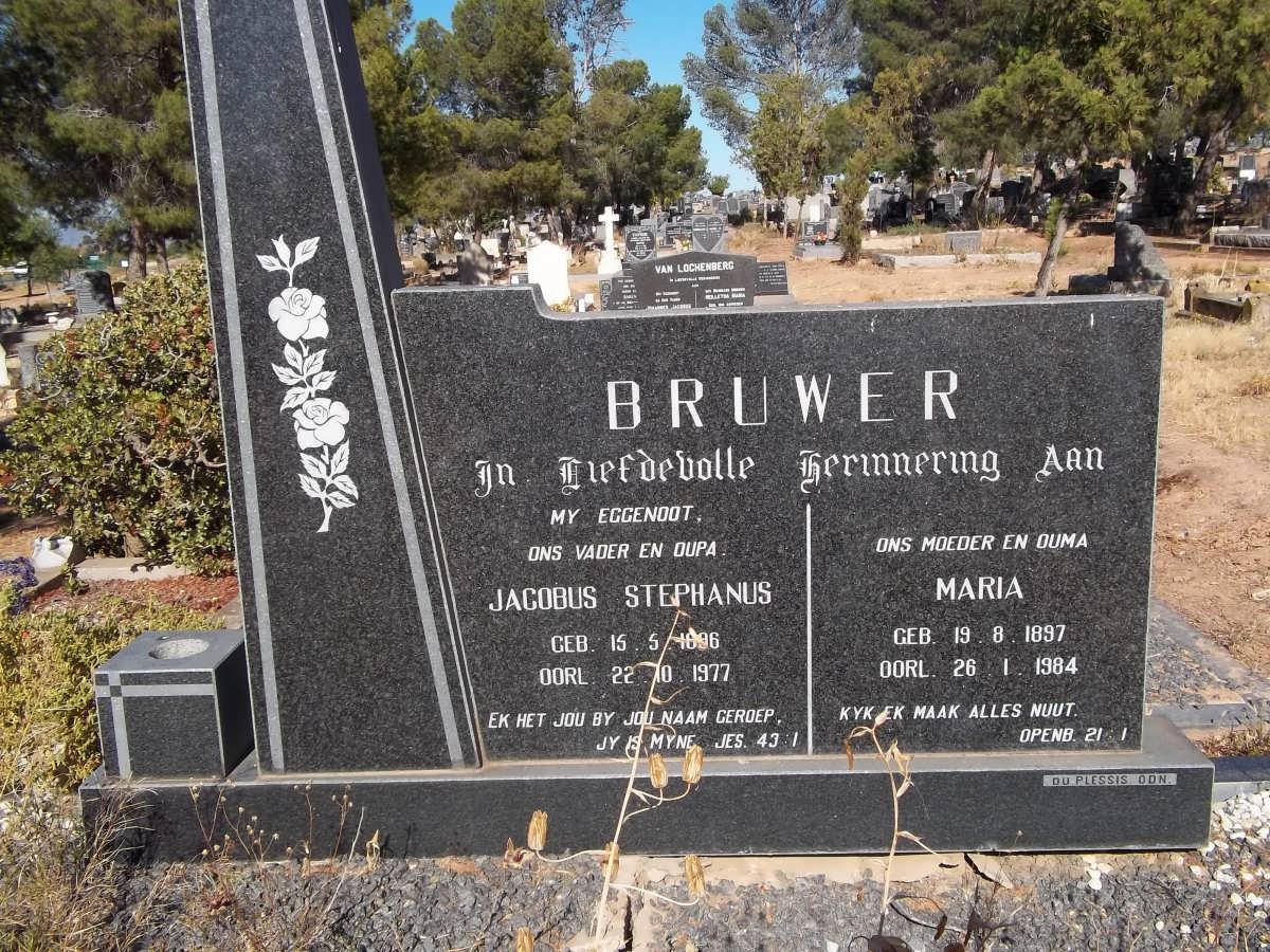 BRUWER Jacobus Stephanus 1896-1977 &amp; Maria 1897-1984