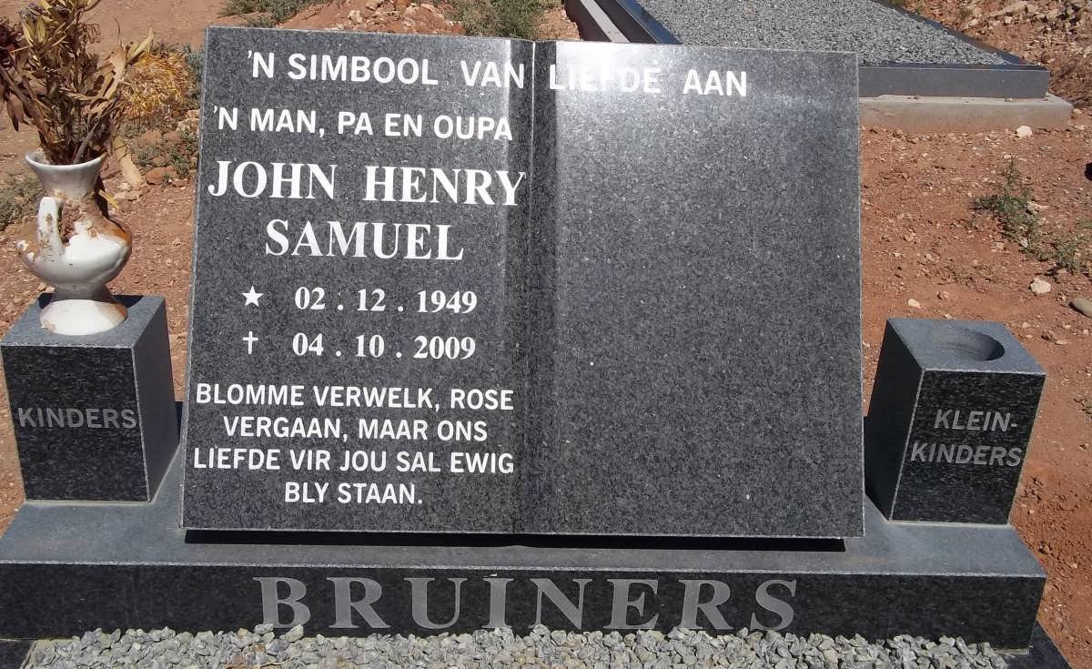 BRUINERS John Henry Samuel 1949-2009