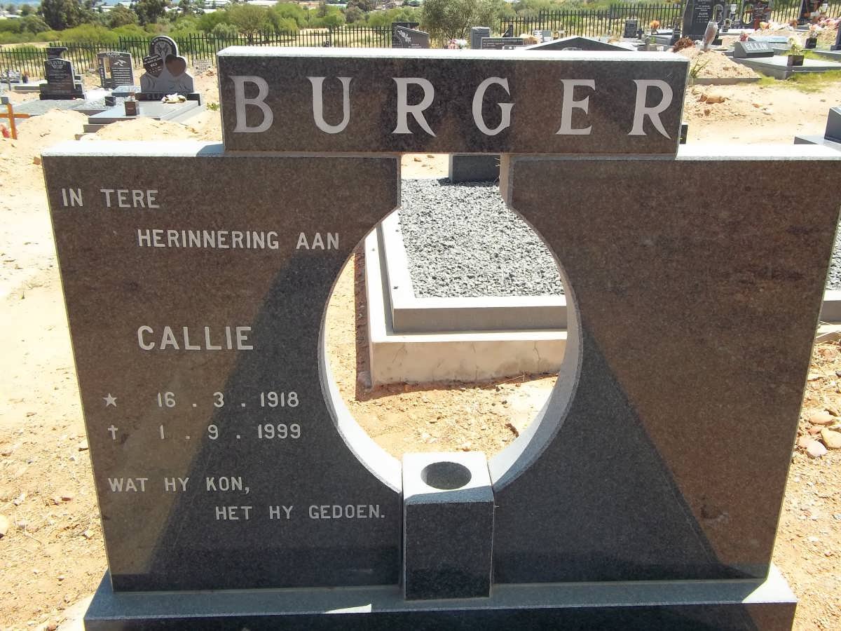 BURGER Callie 1918-1999