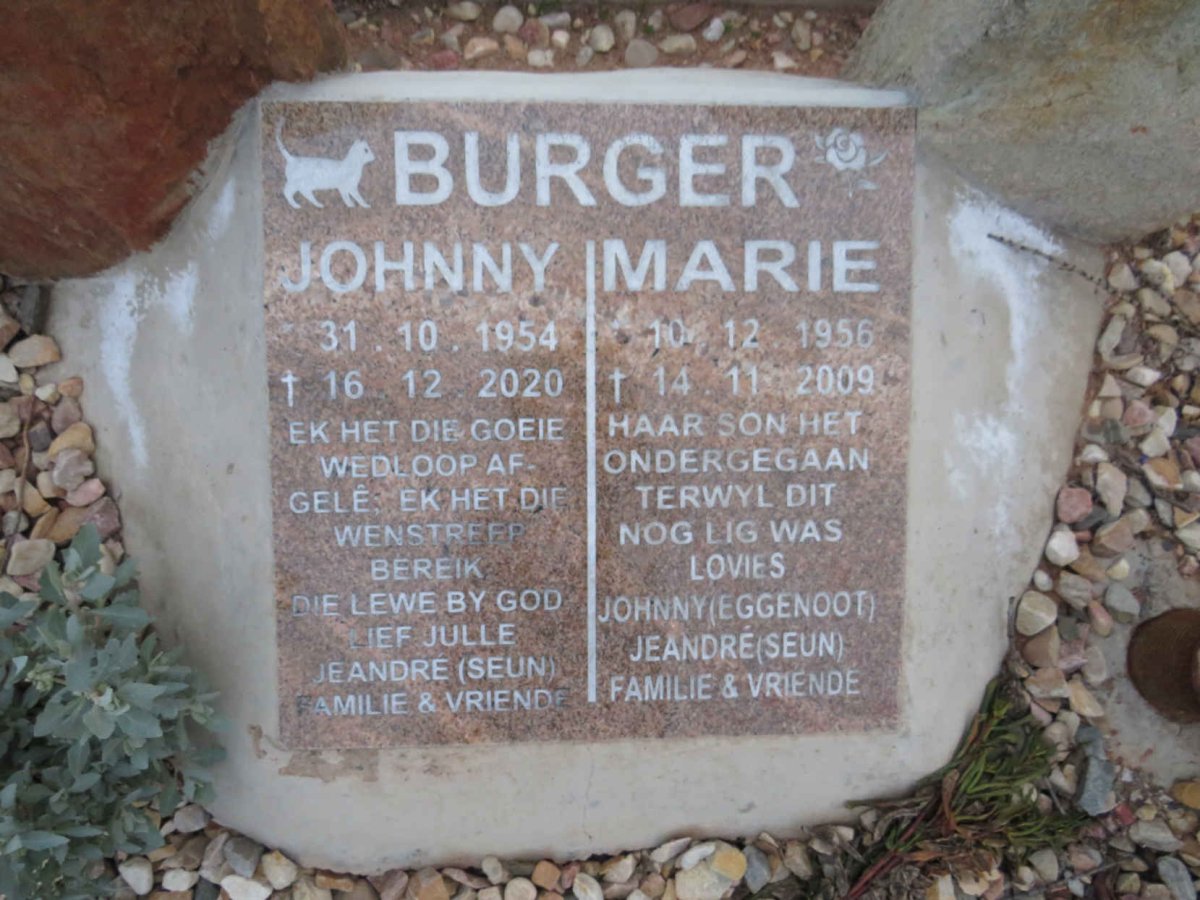 BURGER Johnny 1954-2020 & Marie 1956-2009
