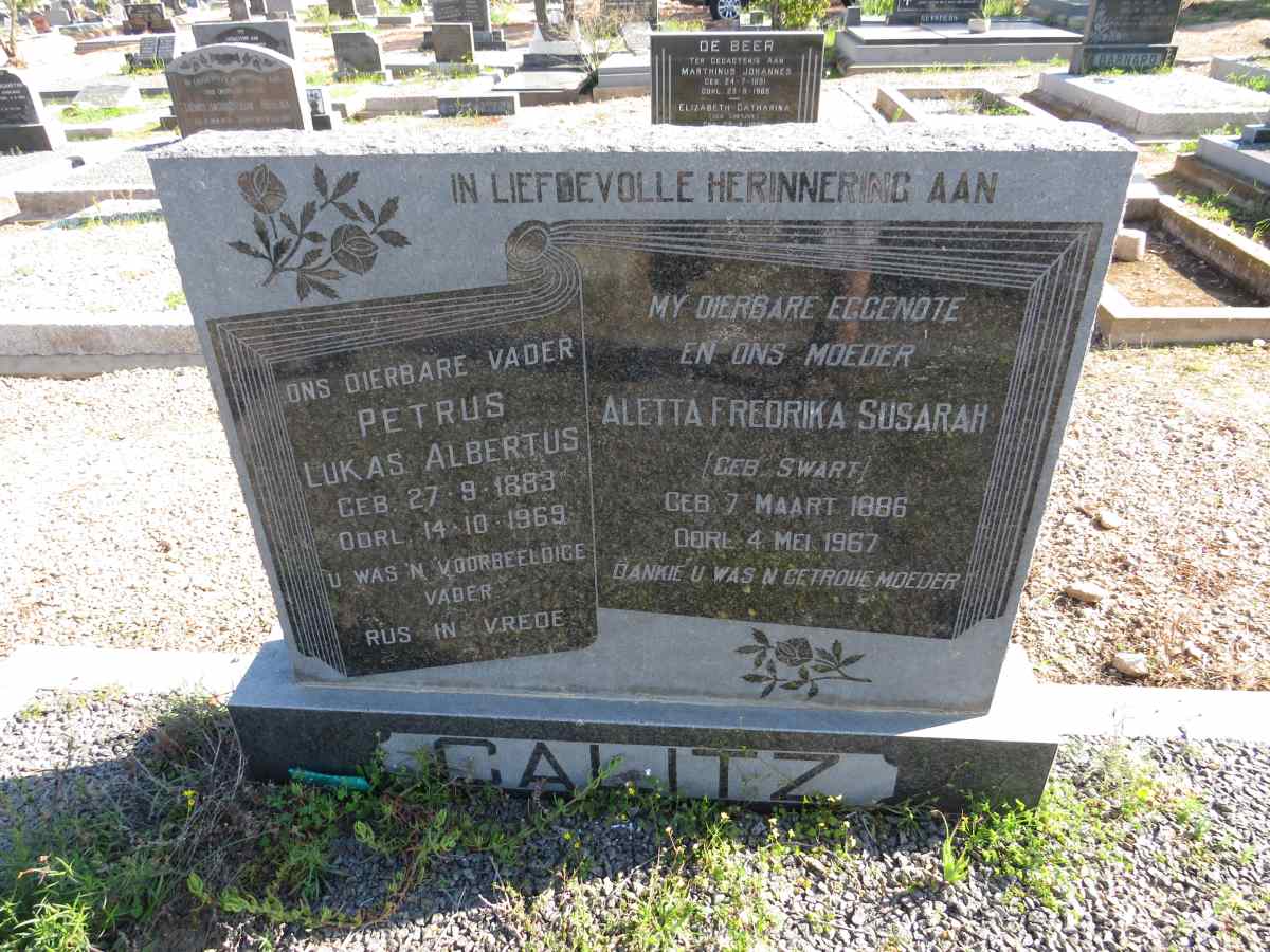 CALITZ Petrus Lukas Albertus 1883-1969 & Aletta Fredrika Susarah SWART 1886-1967