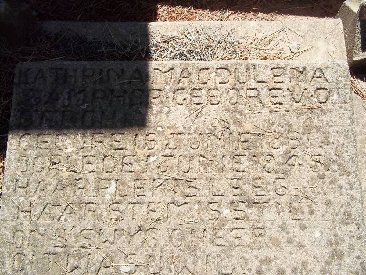 CAMPHER Kathrina Magdulena nee v.d. BERGH 1881-1945