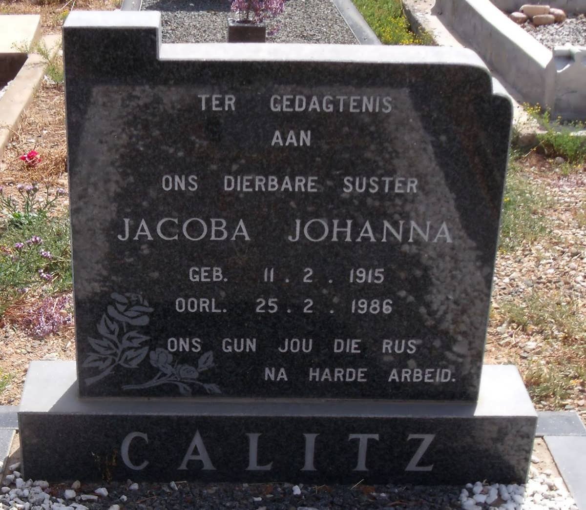 CALITZ Jacobus Johannes 1915-1986