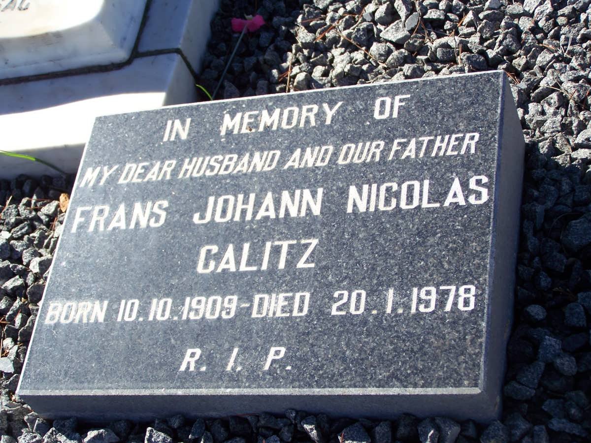 CALITZ Frans Johann Nicolas 1909-1978