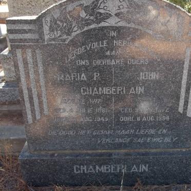 CHAMBERLAIN John 1872-1954 &amp; Maria P. de WIT 1881-1945