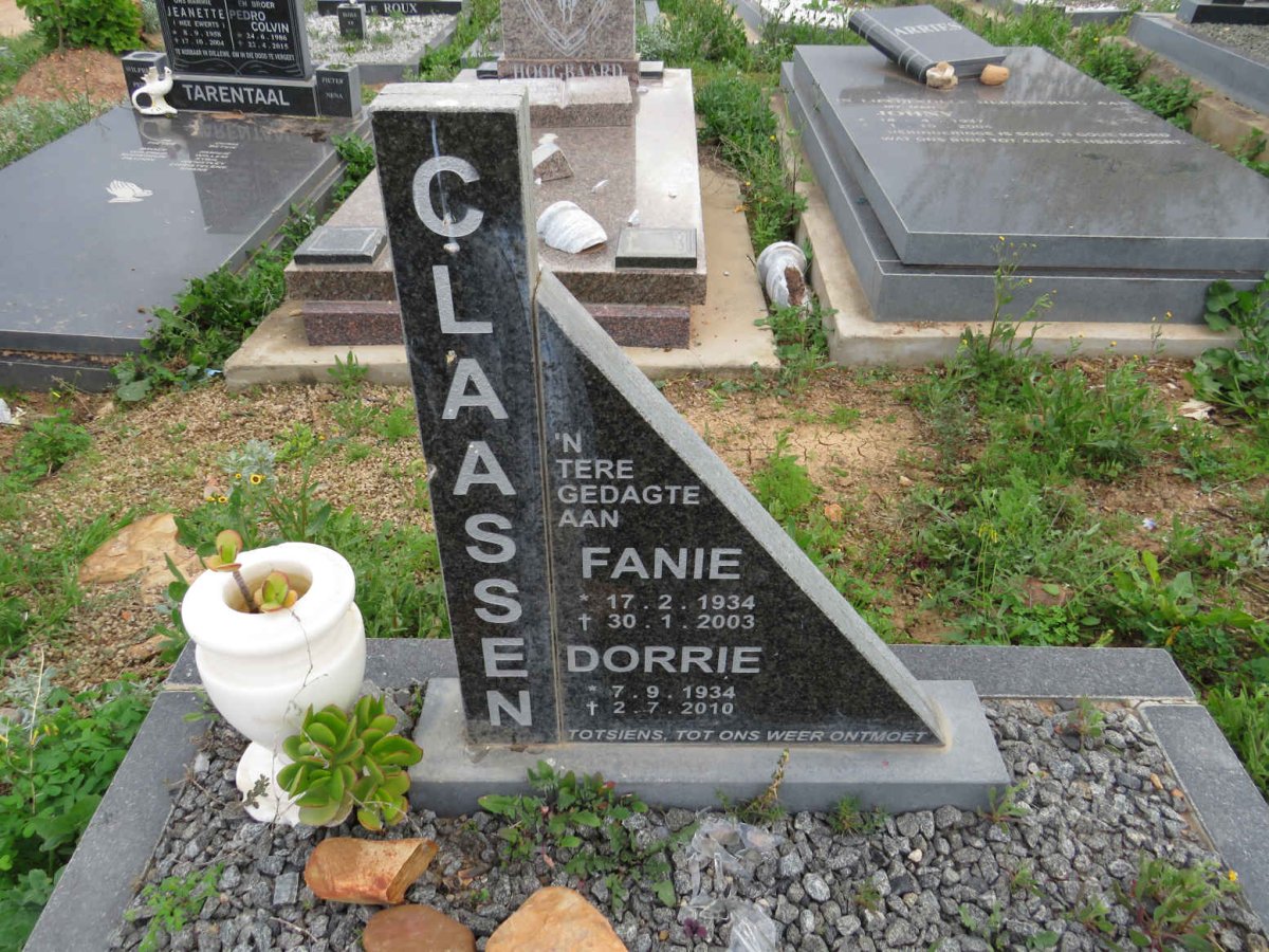 CLAASSEN Fanie 1934-2003 & Dorrie 1934-2010