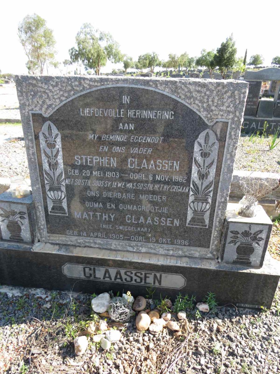 CLAASSEN Stephen 1903-1962 & Matthy SWIEGELAAR 1905-1996