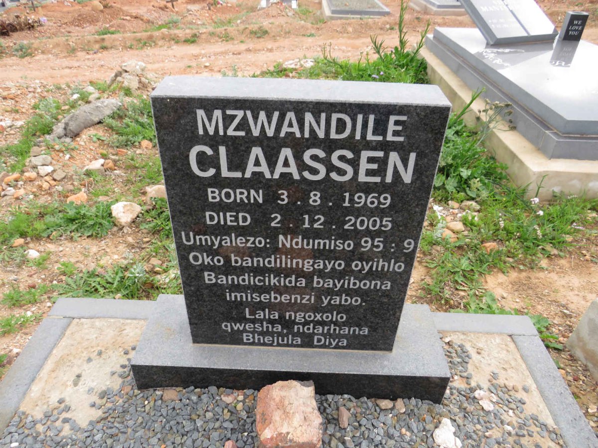 CLAASSEN Mzwandile 1969-2005