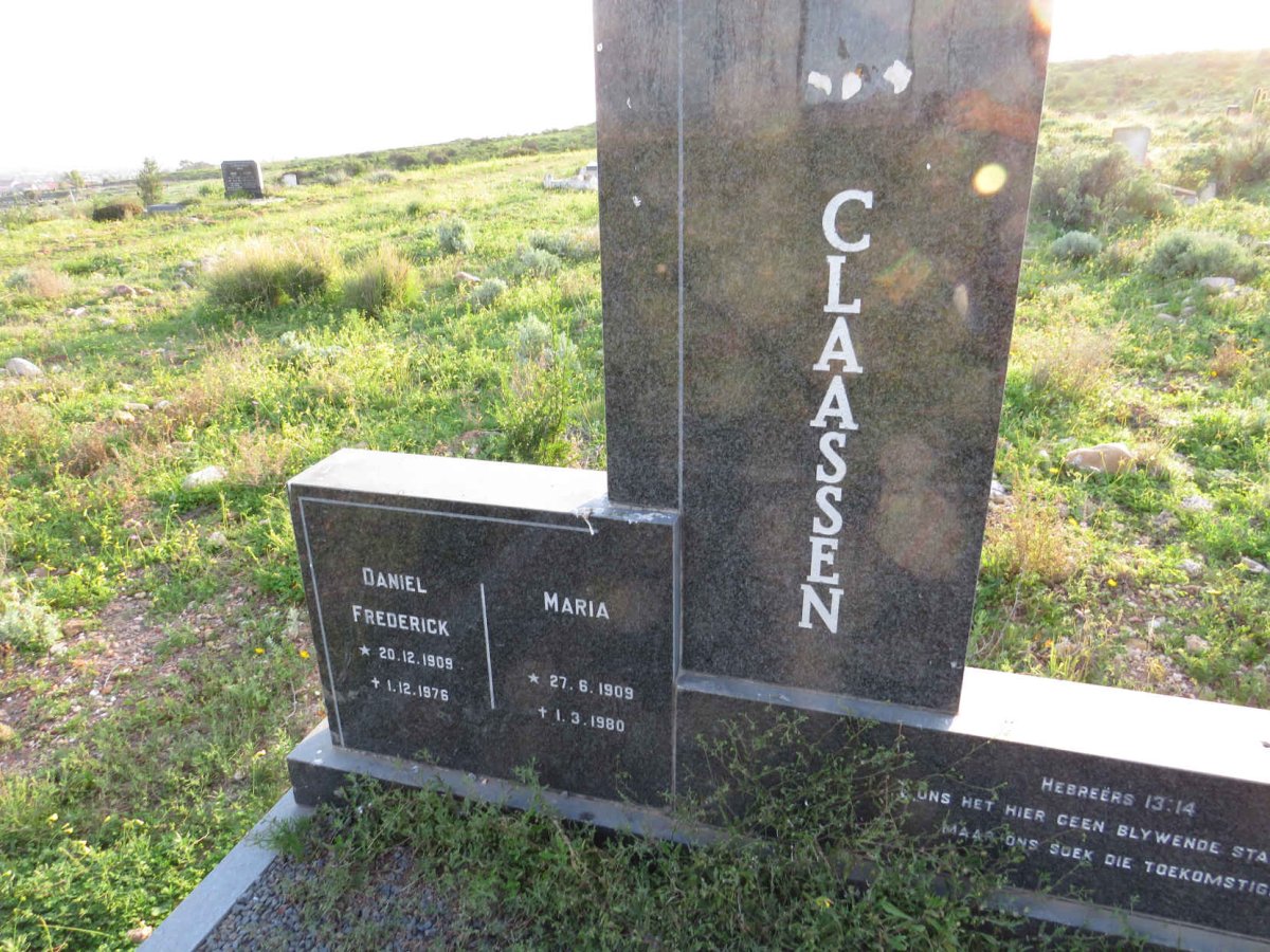 CLAASSEN Daniel Frederick 1909-1976 & Maria 1909-1980