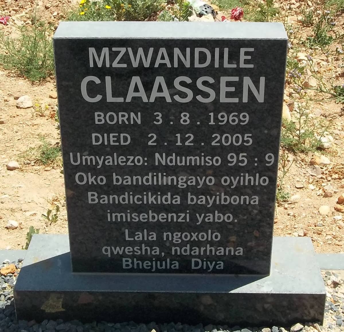CLAASSEN Mzwandile 1969-2005