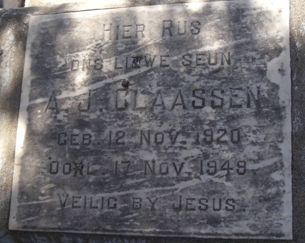 CLAASSEN Abraham Jacobus  1920-1949
