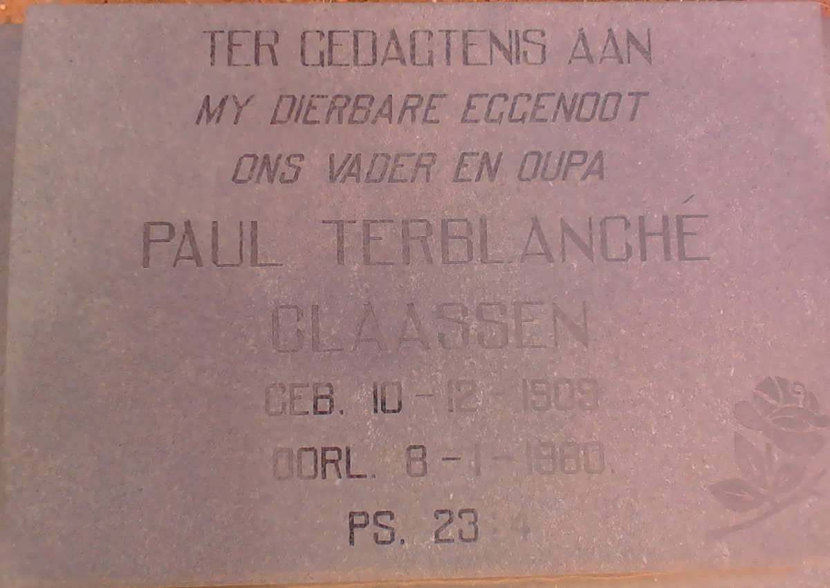 CLAASSEN Paul Terblanche 1909-1980