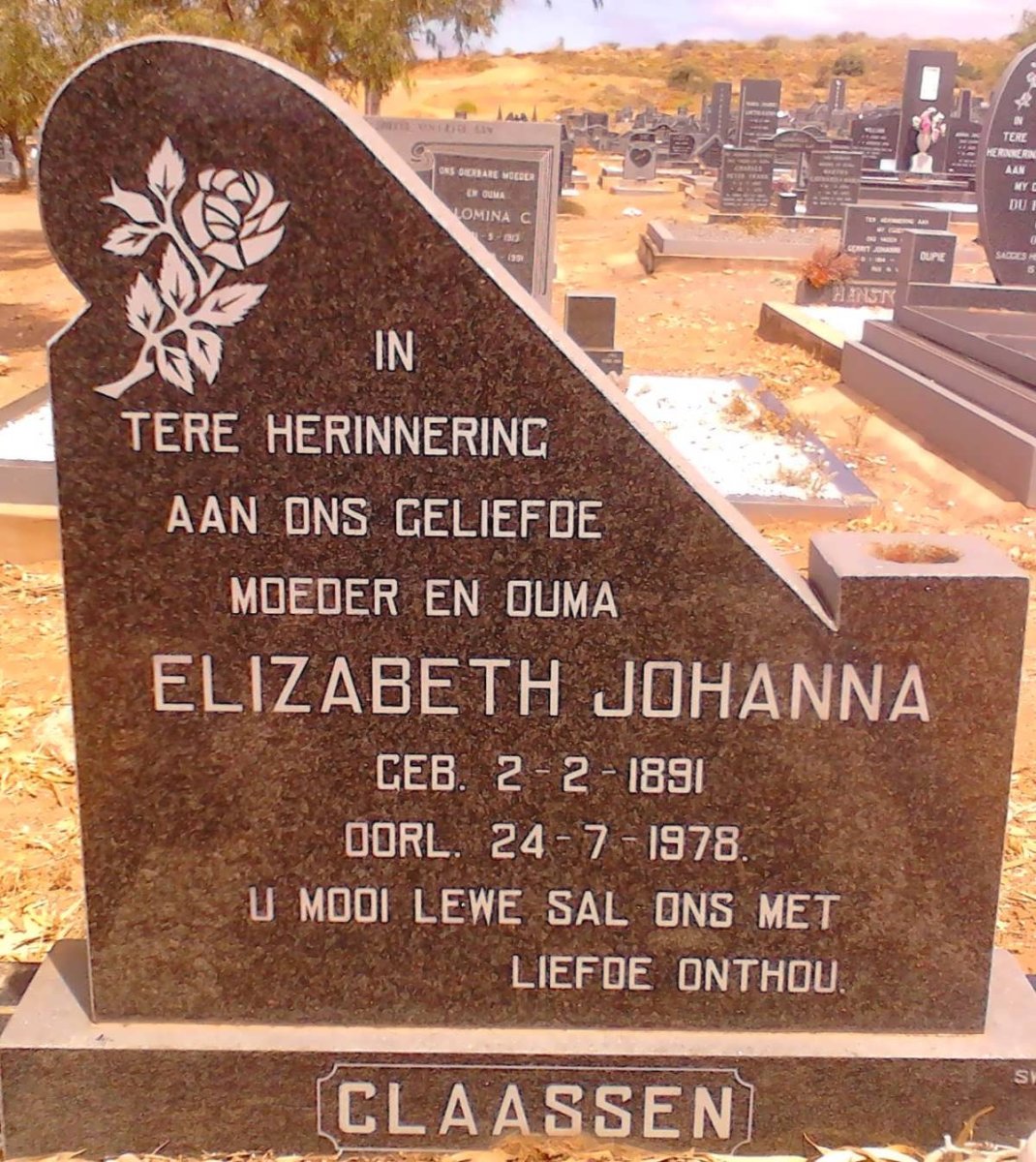 CLAASSEN Elizabeth Johanna 1891-1978