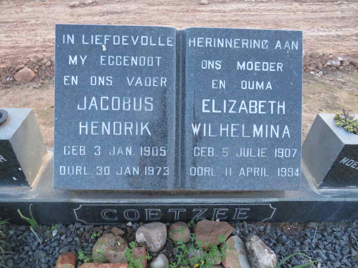 COETZEE Jacobus Hendrik 1905-1973 & Elizabeth Wilhelmina 1907-1994