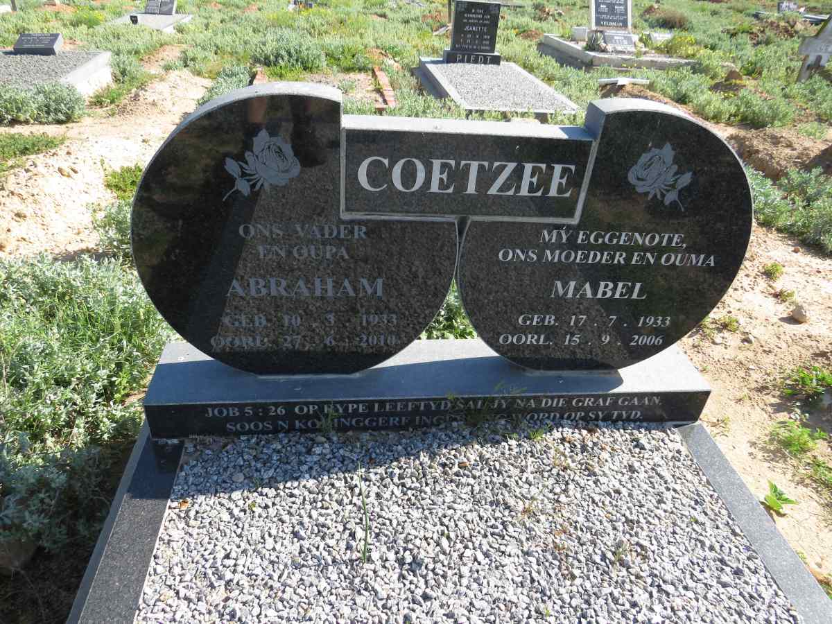 COETZEE Abraham 1933-2010 & Mabel 1933-2006