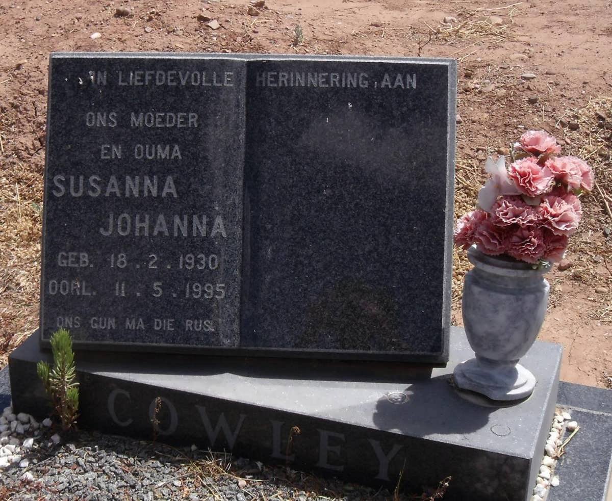 COWLEY Susanna Johanna 1930-1995