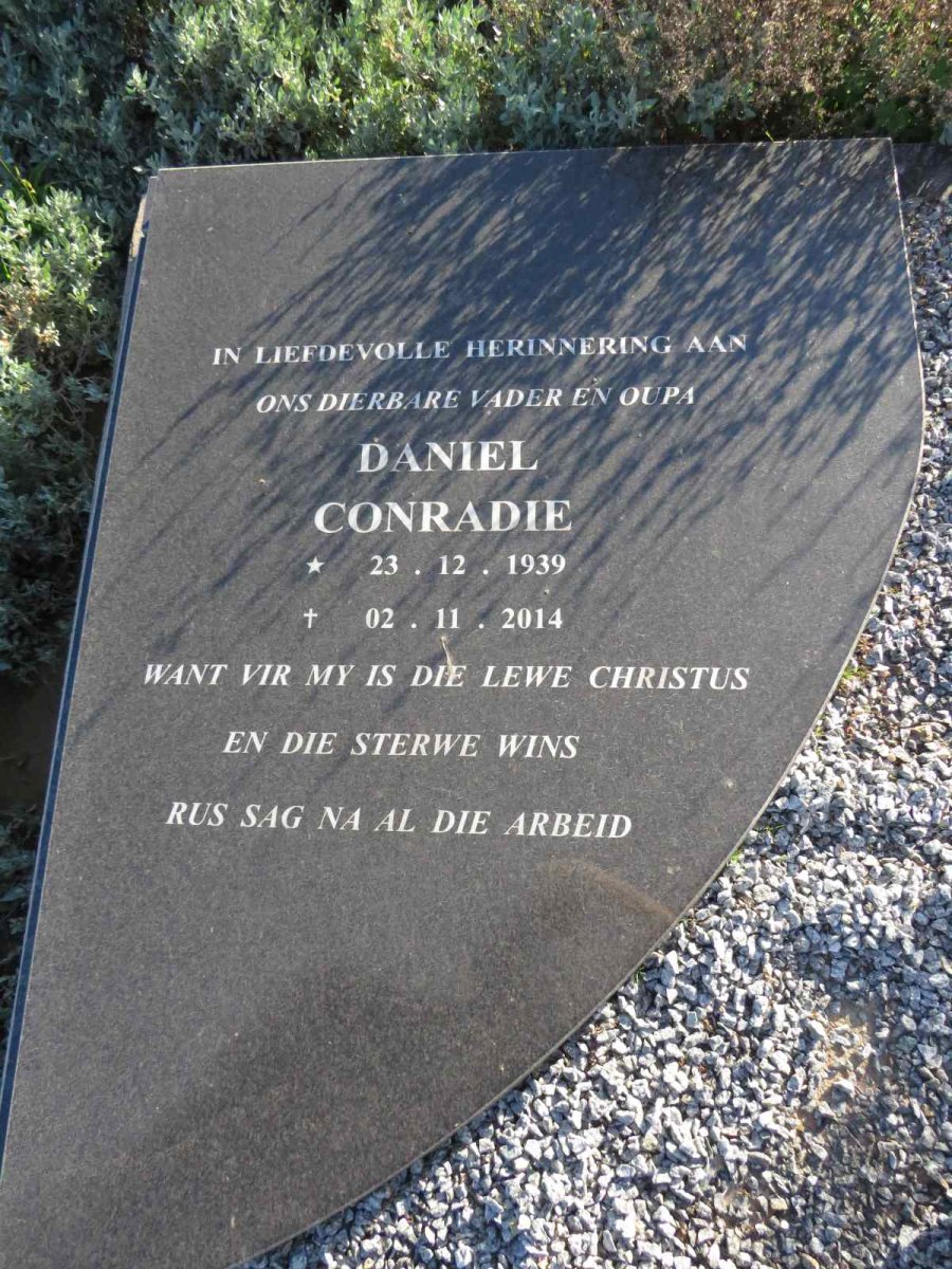 CONRADIE Daniel 1939-2014