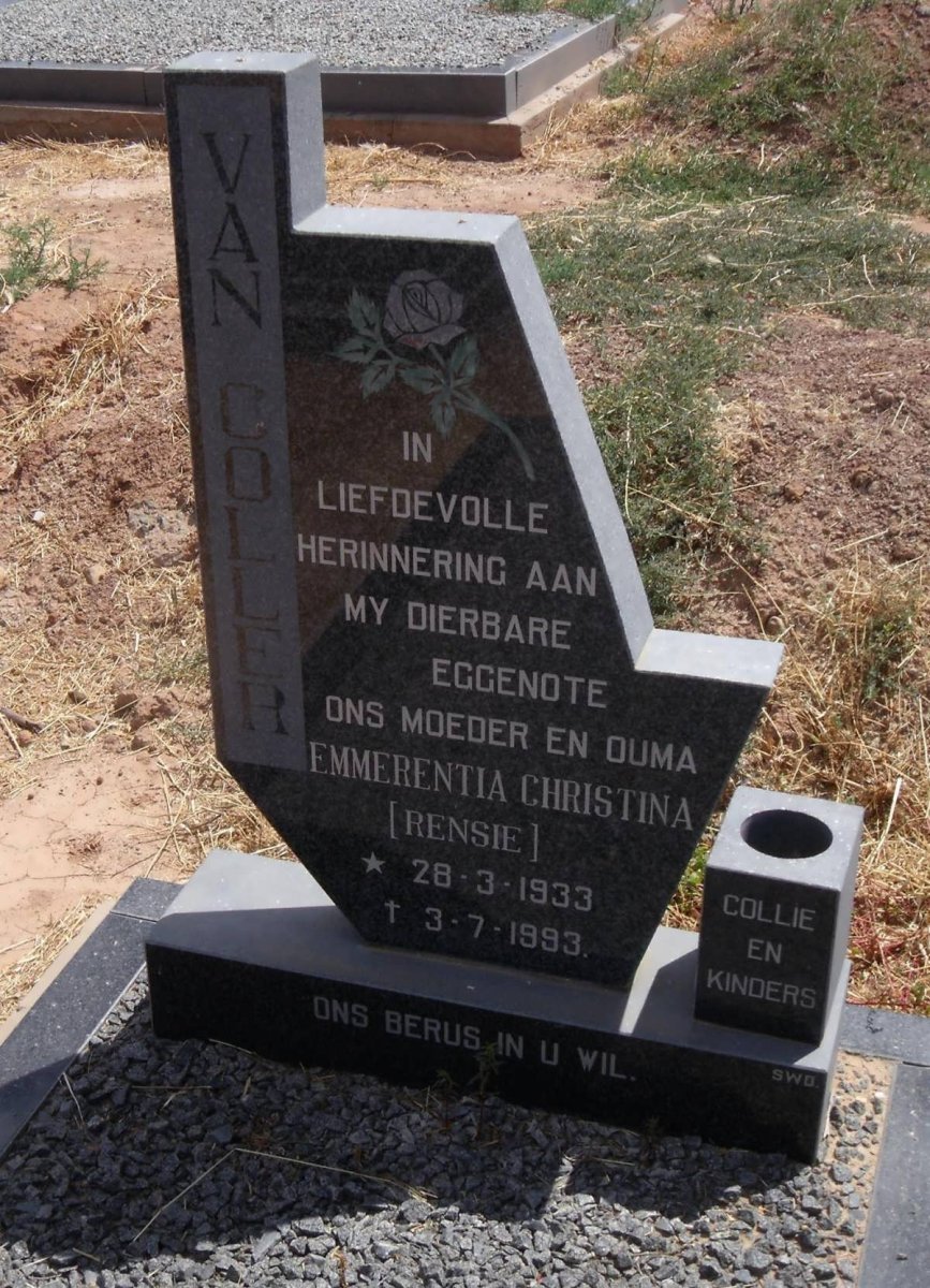 COLLER Emmerentia Christina, van 1933-1993