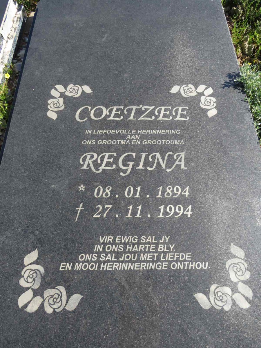 COETZEE Regina 1894-1994