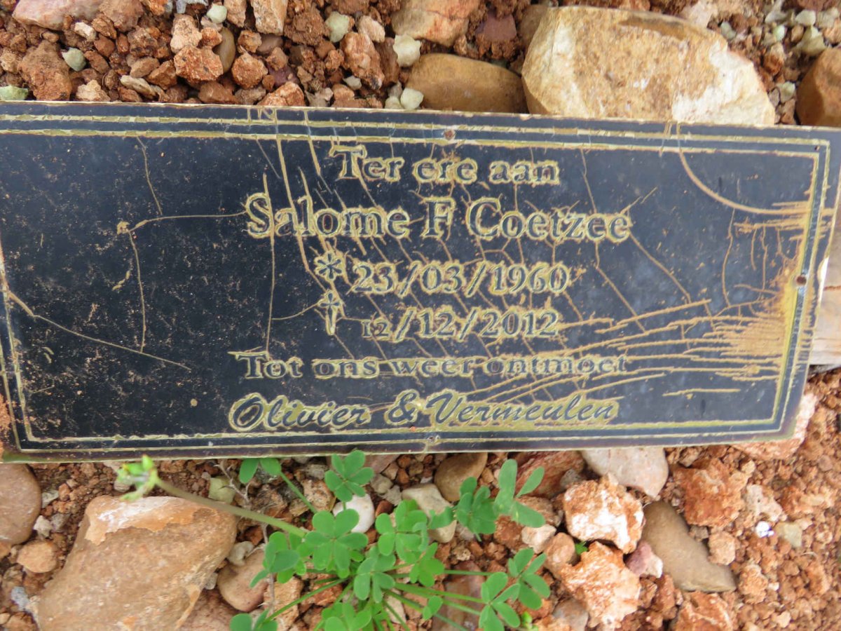 COETZEE Salome F. 1960-2012