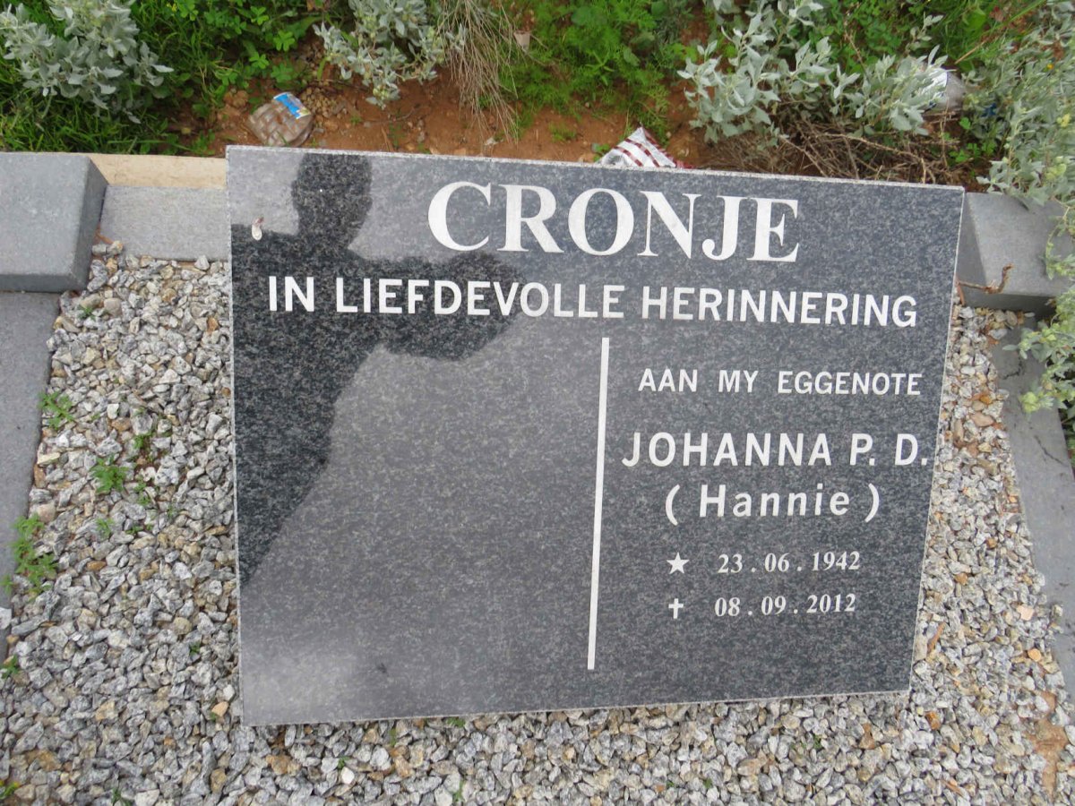 CRONJE Johanna P.D. 1942-2012