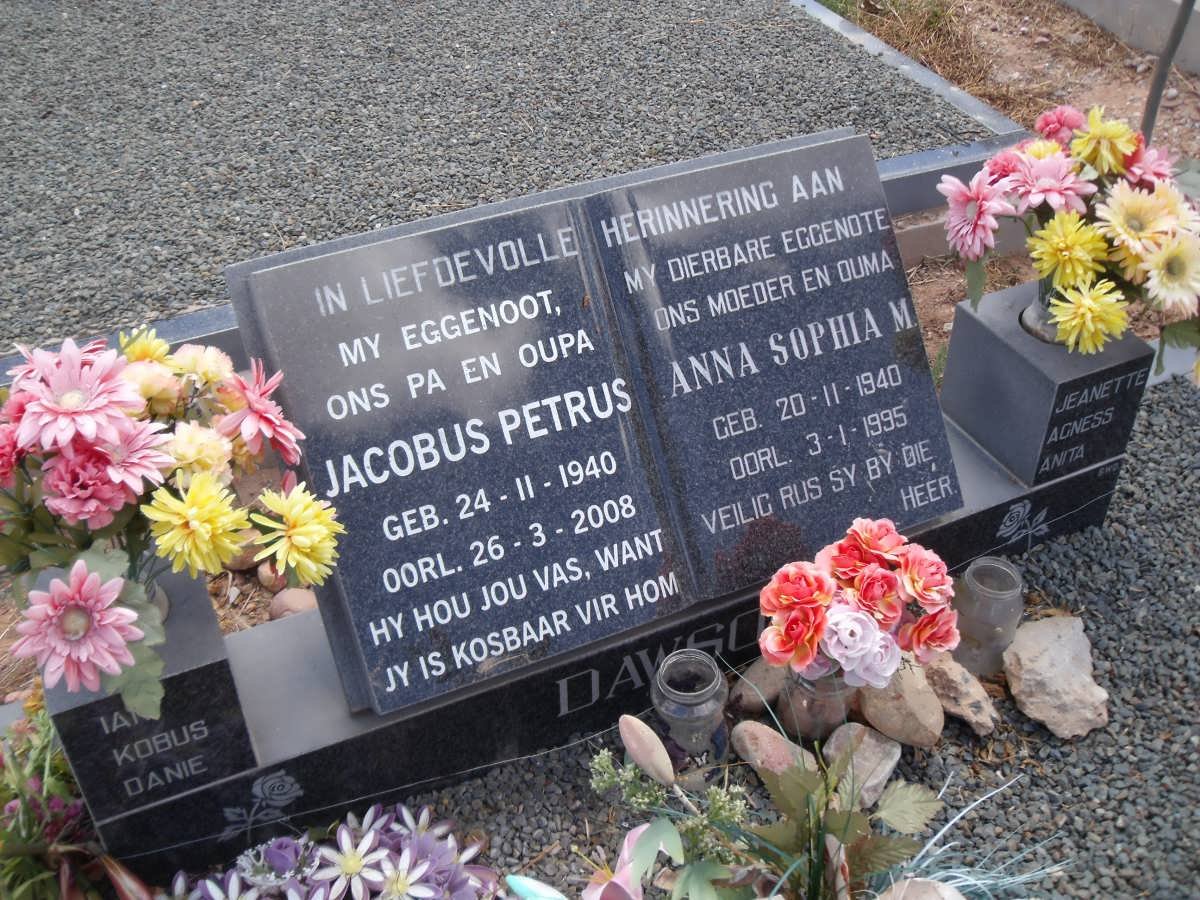 DAWSON Jacobus Petrus 1940-2008 &amp; Anna Sophia M. 1940-1995