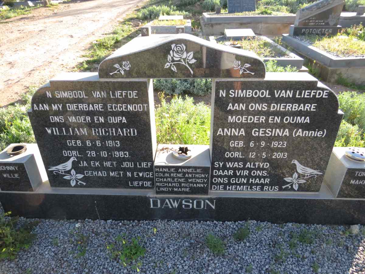 DAWSON William Richard 1913-1983 & Anna Gesina 1923-2013