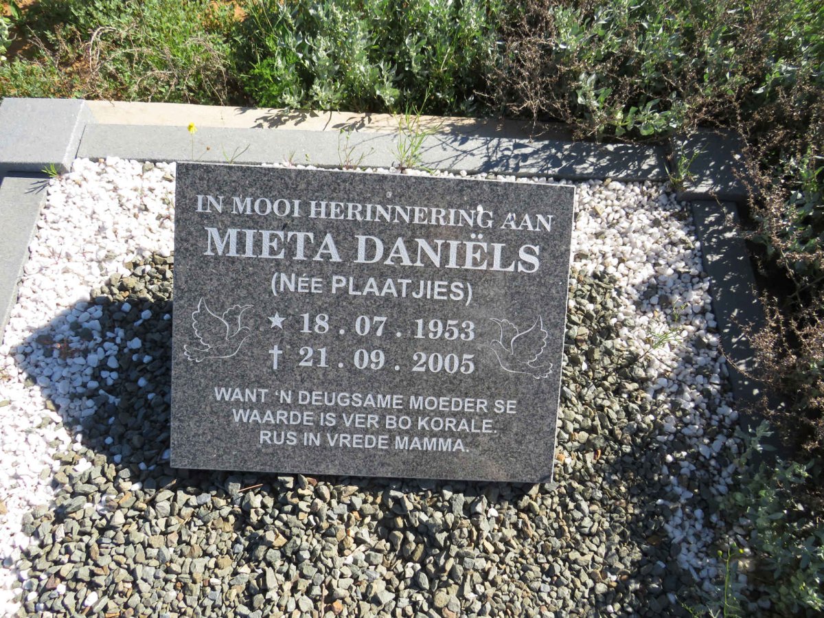 DANIELS Mieta nee PLAATJIES 1953-2005