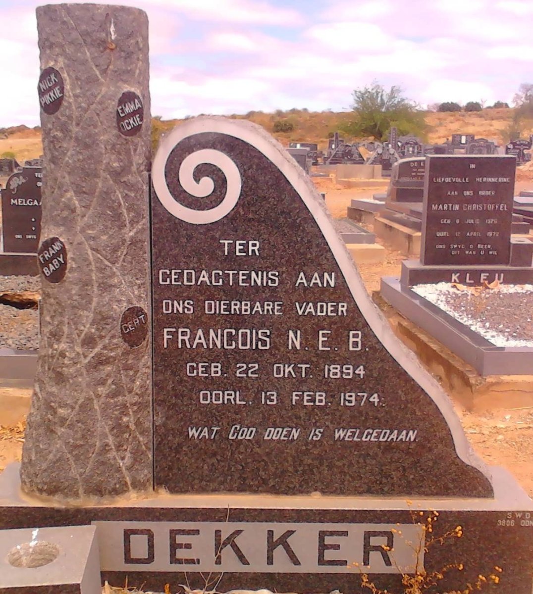 DEKKER Francois N.E.B. 1894-1974