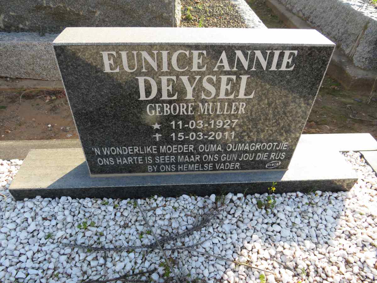 DEYSEL Eunice Annie nee MULLER 1927-2011