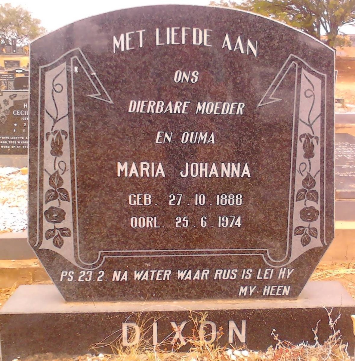 DIXON Maria Joanna 1888-1974