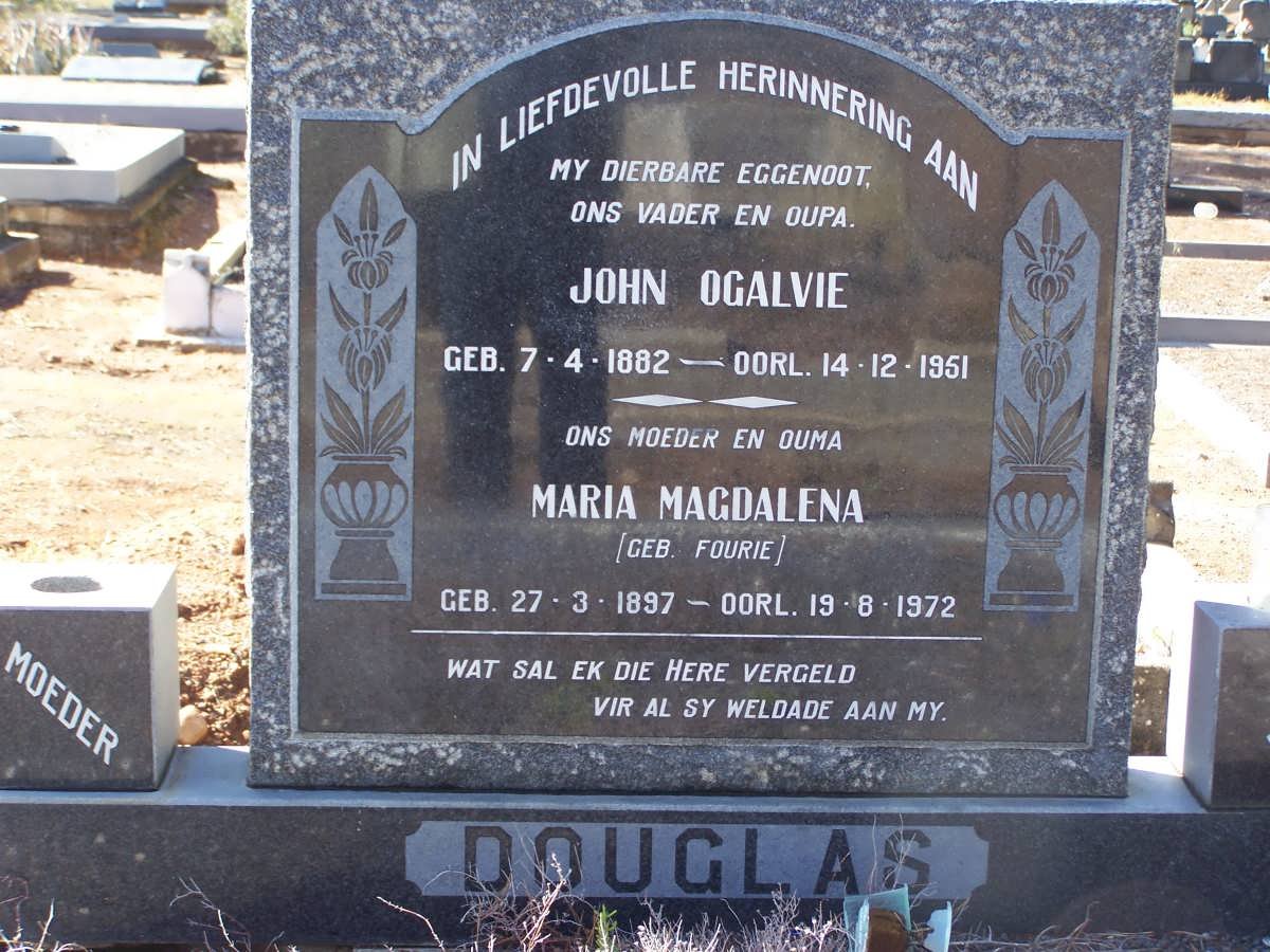 DOUGLAS John Ogalvie 1882-1951 &amp; Maria Magdalena FOURIE 1897-1972